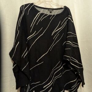 Alfani Black Sweater with White Abstract Stripe
